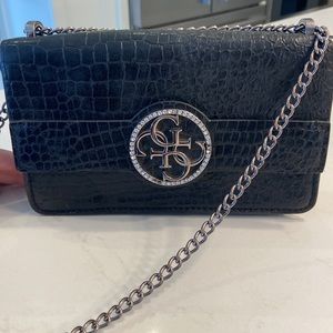 Black Guess Snake Print Crossbody Purse